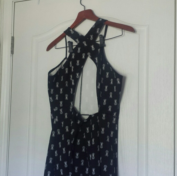 Black Pineapple Halter Dress by Hollister Size L - Picture 3 of 8